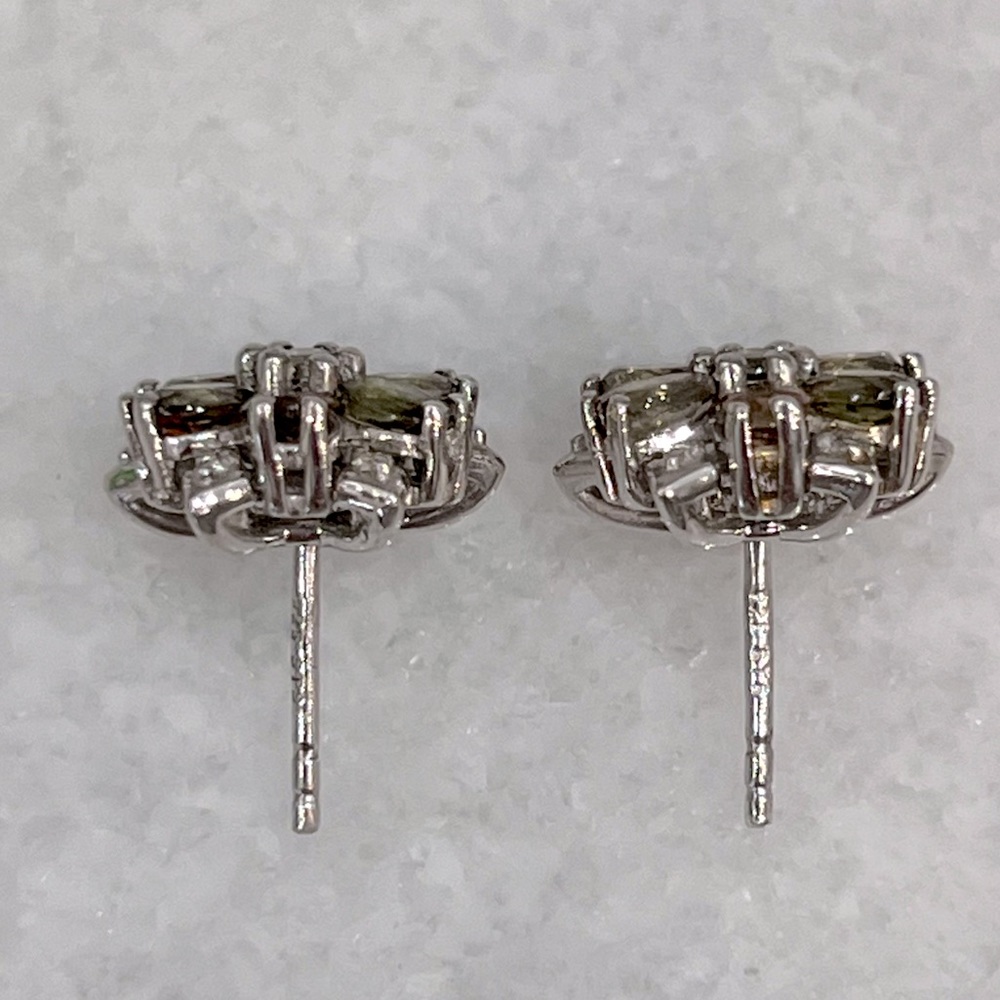 Jenipapo Andalusite Zircon Floral Stud Earrings - Picture 9 of 11